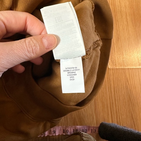 YZY Gap Brown Double Layer  Front Pocket Long Sleeve Hoodie- Size Youth/Child M - Picture 7 of 8